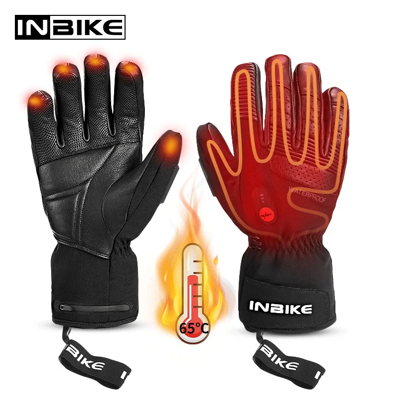 Перчатки INBIKE с электроподогревом зарядкой от USB зимние термоперчатки для