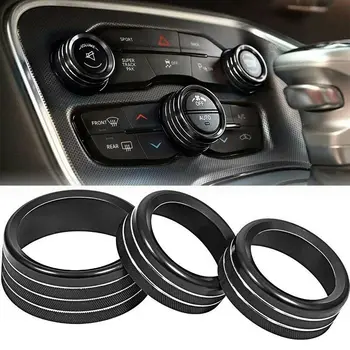 

3* Knob rings For Dodge Challenger Charger 2015-2019 Black High Quality