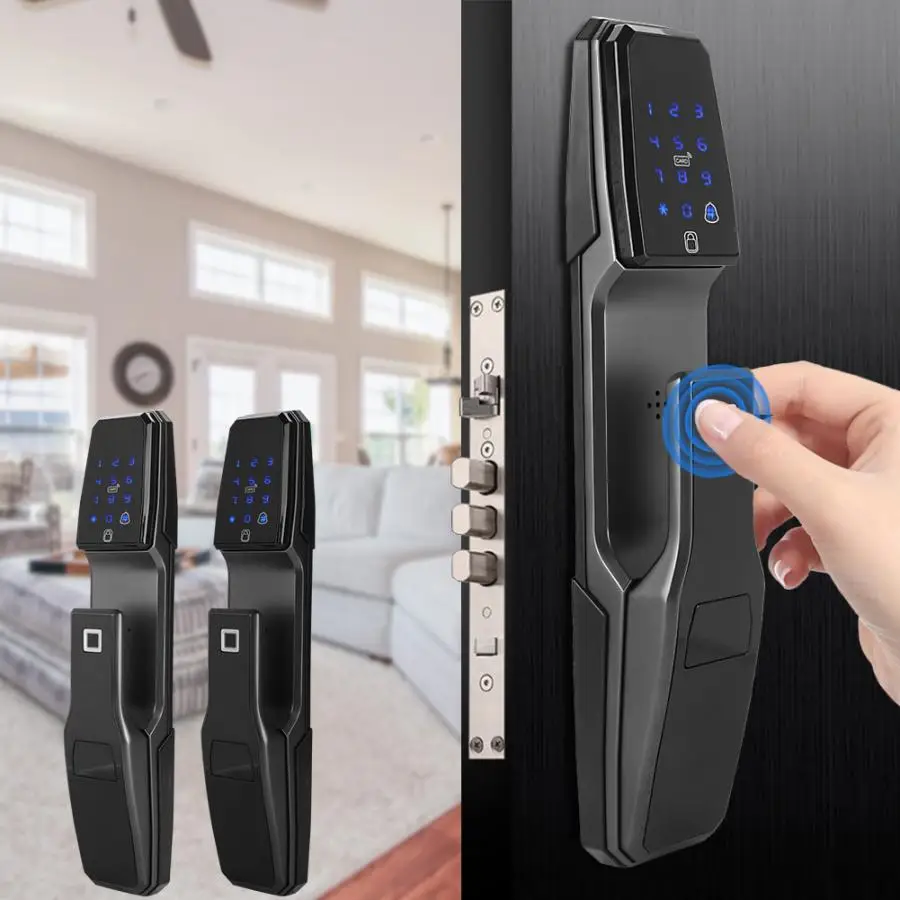 Интеллектуальный Автоматический цифровой дверной замок разблокировка с отпечатком пальца пароль карта безопасности Bluetooth