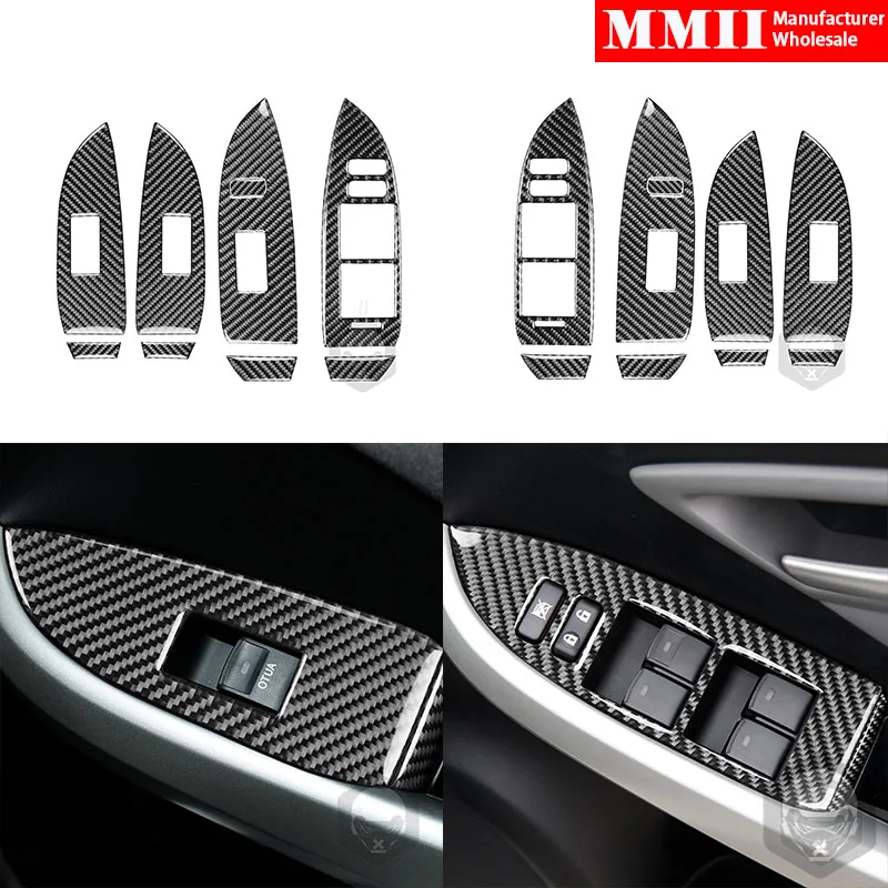 

For Toyota Prius 2012-2015 Power Windows Control Switch Panel Cover Sticker Trim Real Carbon Fiber Decoration Accessories