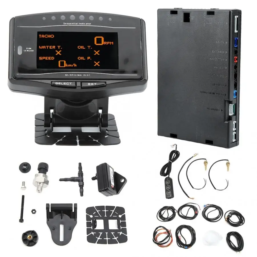 

10 in 1 Universal Auto Car Gauge Digital Tachometer Speed Volt Temp Oil Press Meter Volt Meter Auto Car Modification Accessory