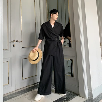 

SuperAen New 2020 Summer Women Jumpsuits Solid Color Wild Casual Ladies Jumpsuits High Waist Cotton and Linen Wide Leg Pants