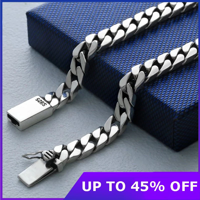 

Ожерелье из настоящего серебра S925 пробы для мужчин и женщин, простое Трендовое колье из тайского серебра, парная цепочка на шею, чистое серебро, ювелирные изделия, лучший подарок