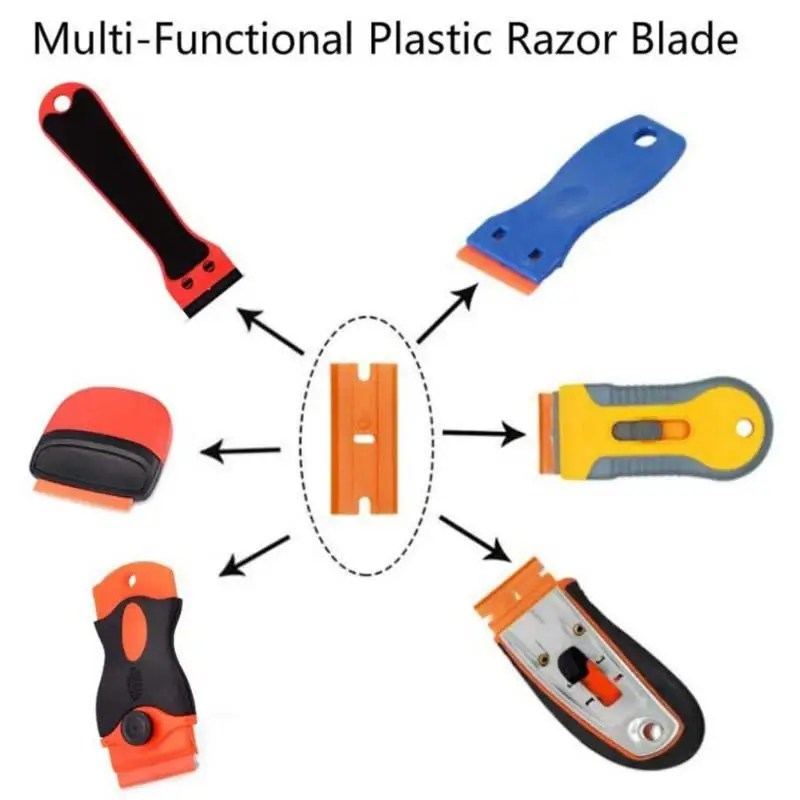 Plastic Razor Blade Scraper And Blades Remove Label Decal - Temu