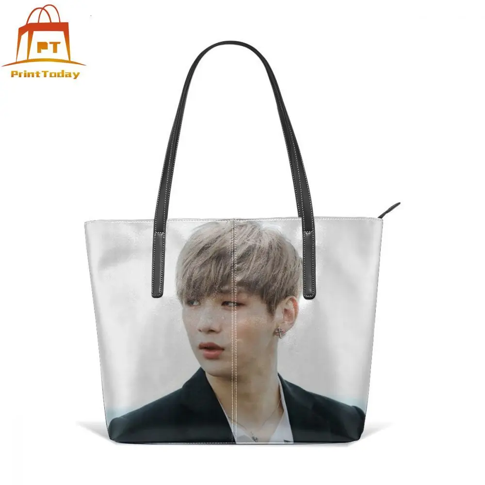 Wanna One Сумочка WANNA ONE KANG DANIEL сгорит его сверху-Ручка Сумки Печать Высокое качество кожаная сумка широкие женские сумки
