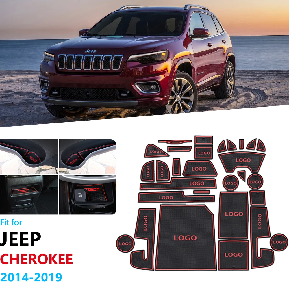 Противоскользящий резиновый коврик для ворот и чашки Jeep Cherokee KL 2014 2015 2016 2017 2018 2019