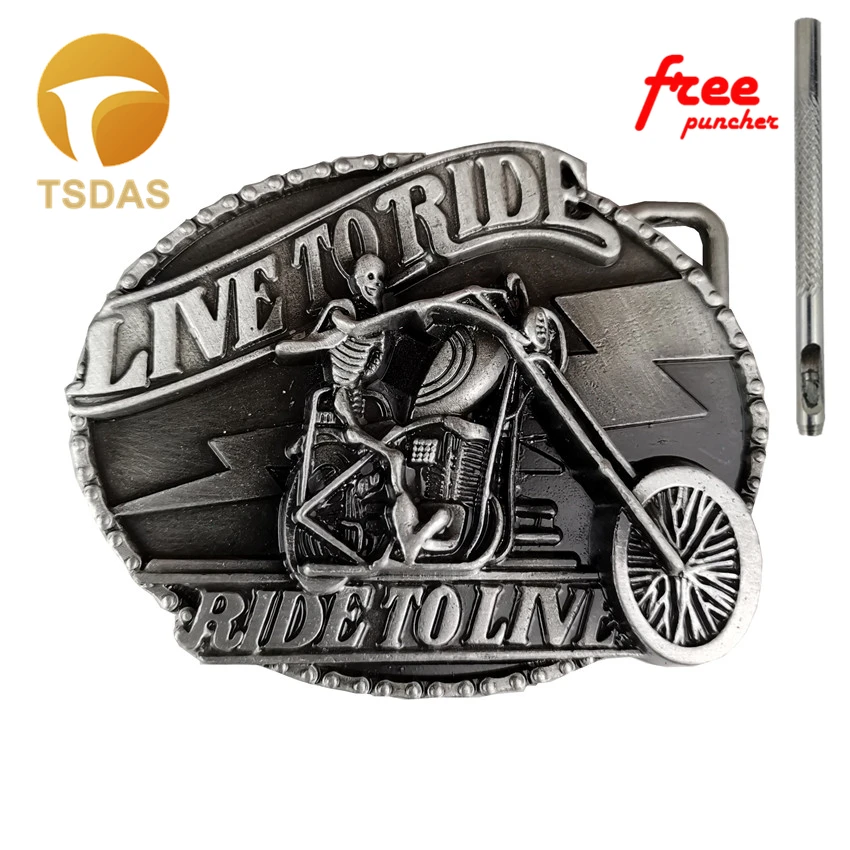 Модный крутой мужской ремень с металлической пряжкой 3D LIVE TO RIDE 4 см, широкий ремень, аксессуары для джинсов, Прямая поставка