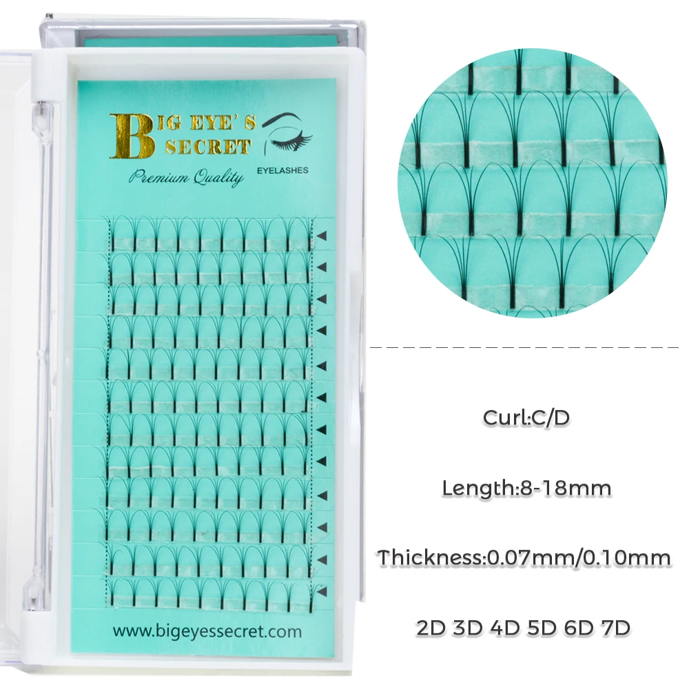 Big eye's secret Lashes Extensions Premade volume Fans 2d/3d/4d/5d/6d Faux Mink Eye Lash Russian Volume Eyelash Extension | Красота и