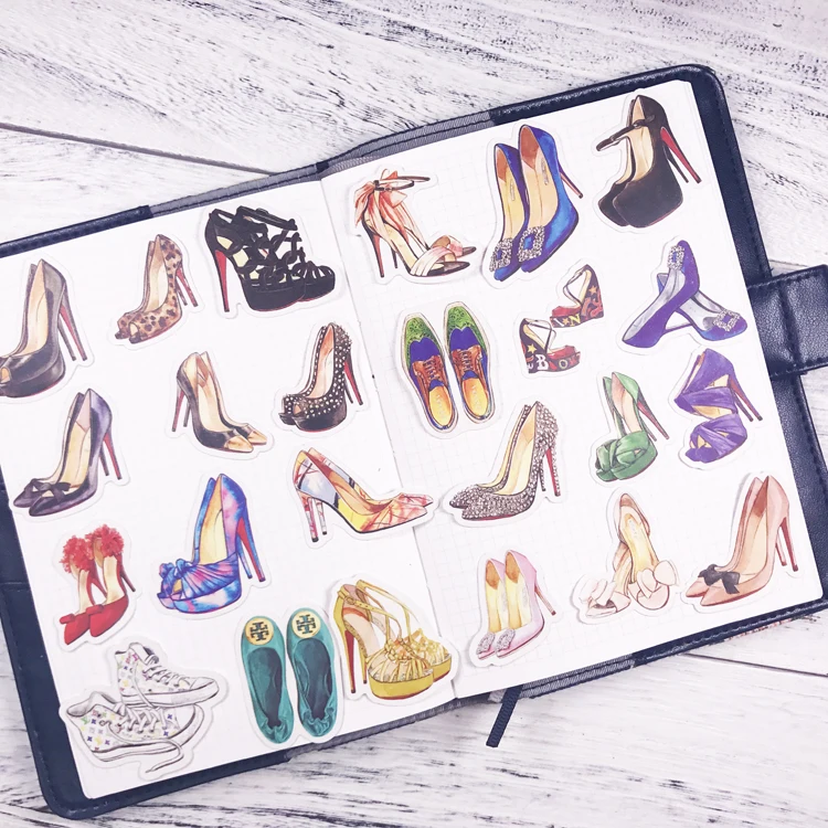 24Pcs/Pack Vintage Lady Shoes Sticker DIY Craft Scrarpbooking Album Junk Journal Planner Decorative Stickers
