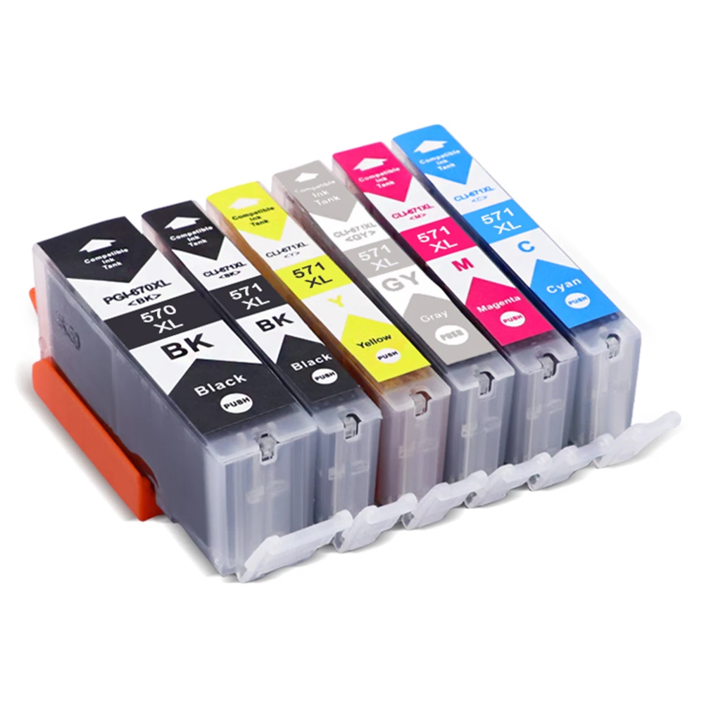 Canon 570XL/571XL - Pack x 5 PGI570, CLI571XL compatible ink jets - BPBCMY