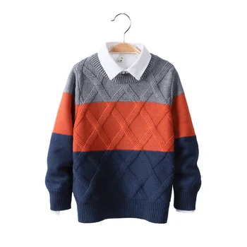 

Kids Boys Sweater 2020 Autumn Winter Knitted Cotton Toddler Clothing Kids Pullover Sweater For Boys 3-10 Years Outerwear Coat