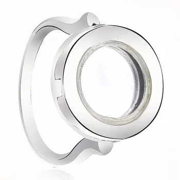 

New 925 Sterling Silver Ring Logo Signature Smooth Round Locket Rings For Women Wedding Party Gift Fine Jewelry