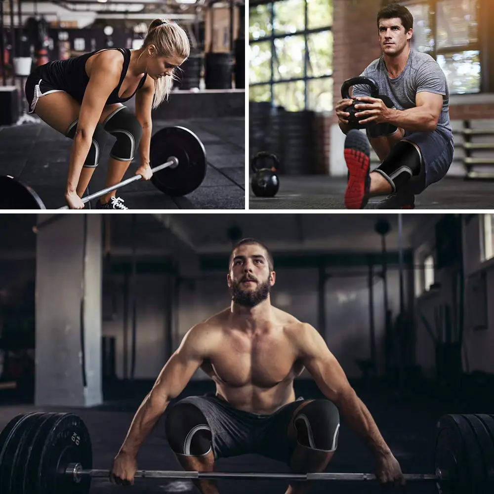 SKDK 1 пара 7 мм неопрен колено рукав Тяжелая атлетика приседания Powerlifting компрессионные Локоть рукава теннис кросс тренировка наколенники