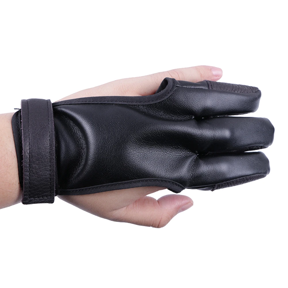 1Pc 3 Fingers Archery Protective Glove Guard for Recurve Compound Bow Shooting Gloves Archery Glove Hand Guard faux leather Glov