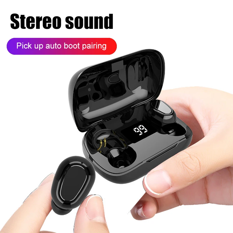 

L21pro with digital display bluetooth headset tws5.0 headset stereo with digital display in-ear Support Siri voice assistant