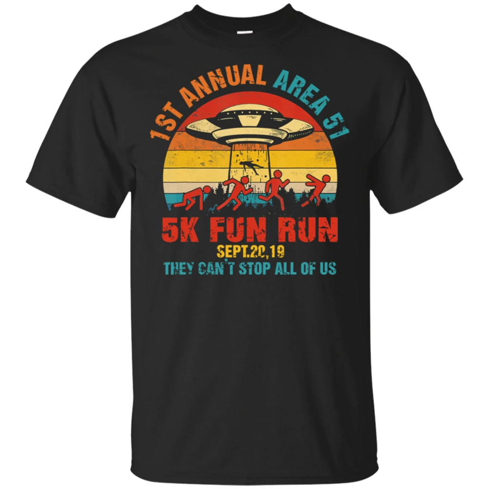 1St Annual District 51 5K Fun Run Sept 20 Vtg футболка черный-темно-синий короткий Мужской-женский