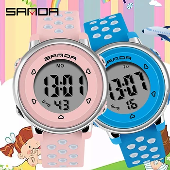 

SANDA Children Watch Sport Kids Watches Silicone Strap Waterproof LED Digital Watch For Kid Student Girl Boy Wristwatch Clock
