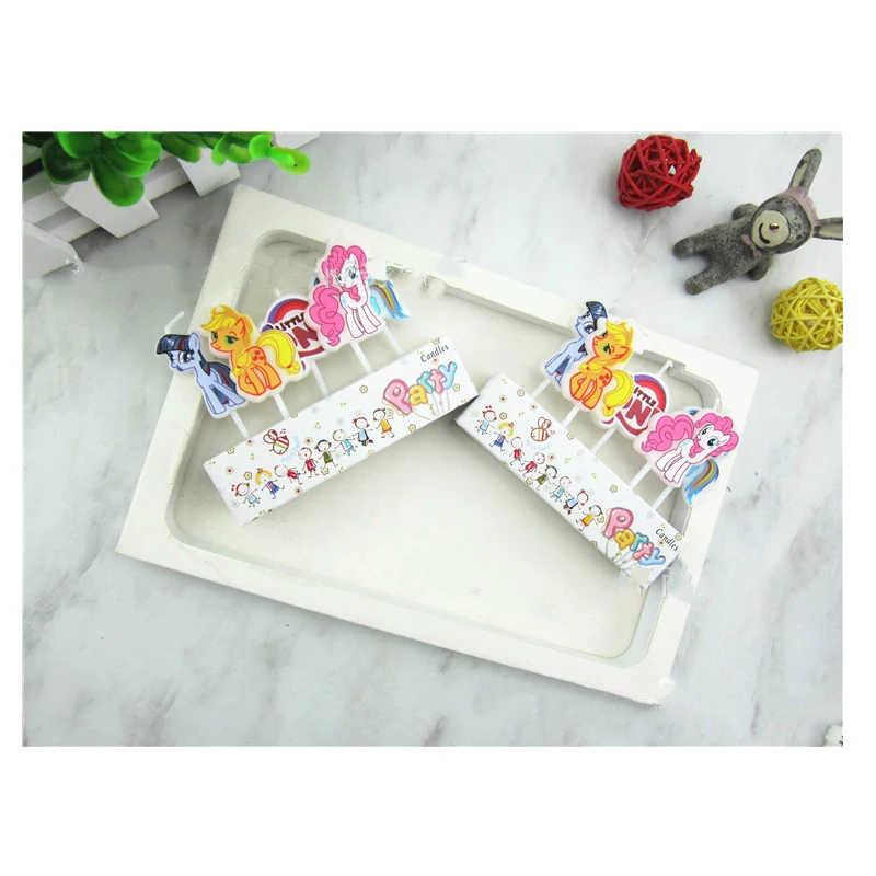 5 шт., вечерние украшения для дня рождения My Little Pony, одноразовые свечи, упаковка игрушек, Подарочные игрушки для детей