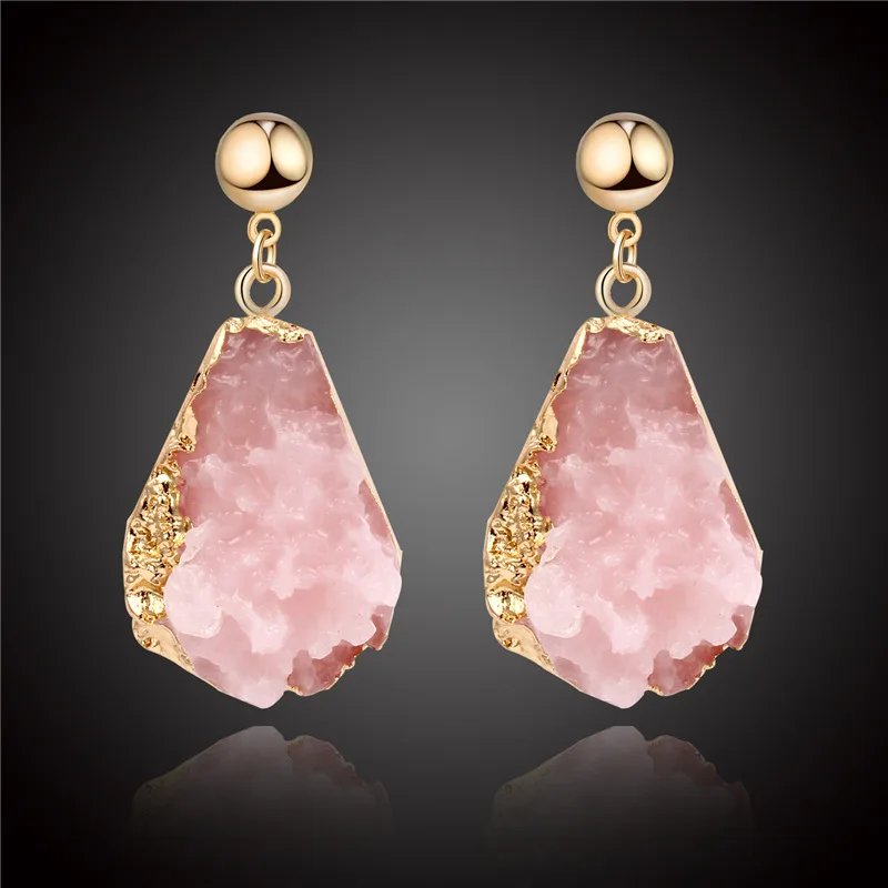 Boho Irregular Imitation Stone Resin Earrings Gifts For Women Drop Earrings For Women Jewelry Statement (4)