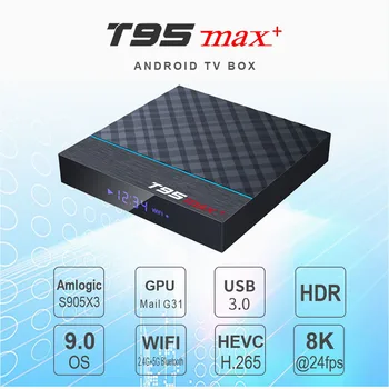 

T95 Max Plus 4K TV Box Android 9.0 Amlogic S905X3 4GB RAM 32GB ROM 5G WIFI bluetooth 4.0 TV Box Media Player For Google Palyer
