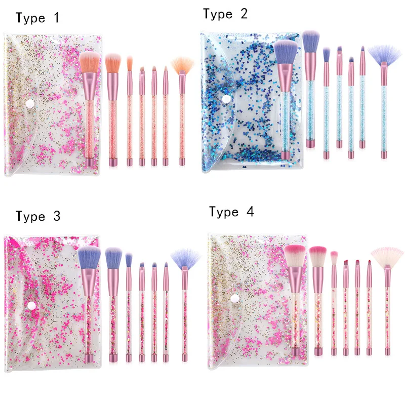

7Pcs Diamond Glitter Makeup Brushes Set Foundation Blending Powder Eyeshadow Cosmetic Beauty Make Up Tool Kit