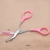 1pcs Eyelash Hair Scissors Eyebrow Trimmer Eyelash Hair Clips Scissors Comb Shaping Eyebrow Grooming tesoura sobrancelha 5 Color ► Photo 2/6