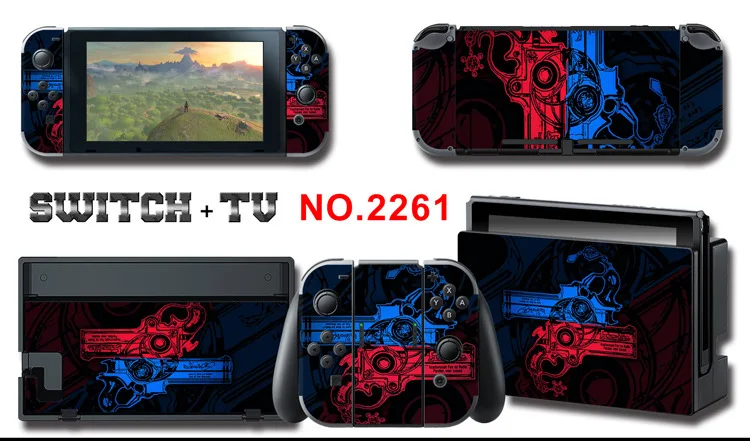 1set New Cute Anime Full Body Sticker for NS Switch Protective Cover Skin Colorful Art for Game Console Joy-Con Controller Decor