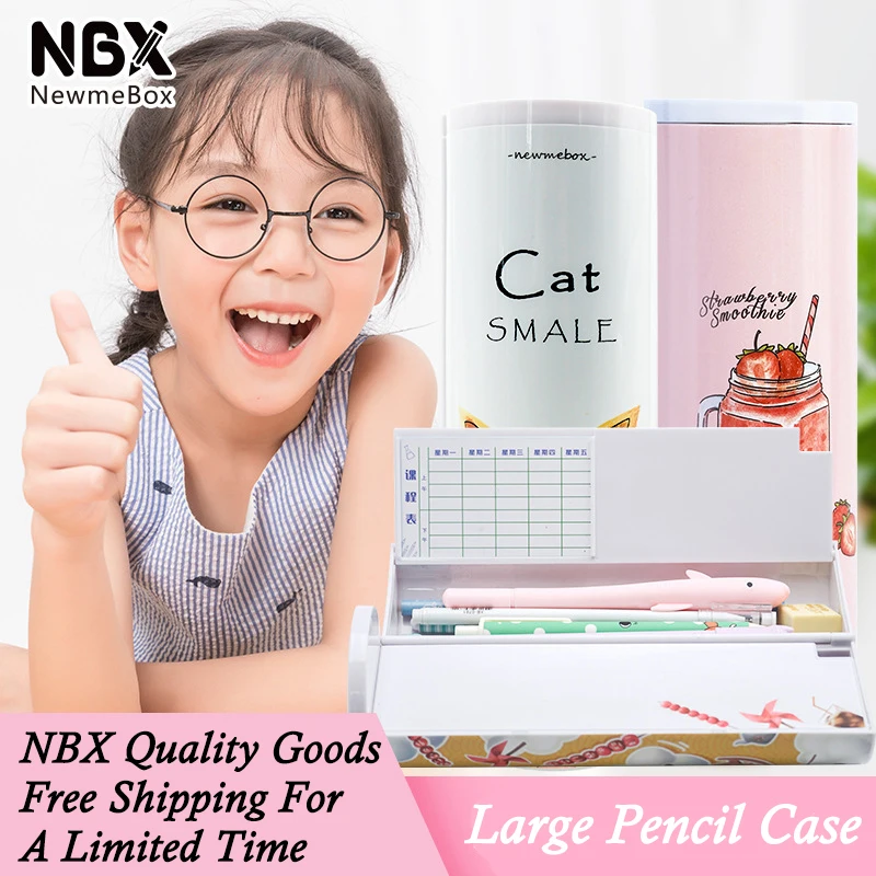 Круглый чехол для карандашей NBX школьников и пластиковая коробка ручки мальчиков