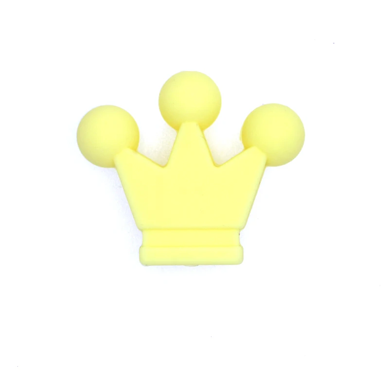 Cream yellow Kovict 10 шт. Корона Силиконовый бисер ребенок прорезывание зубов игрушки пищевой силикон DIY соска цепь кулон аксессуары Детские Прорезыватели - Цвет: Cream yellow