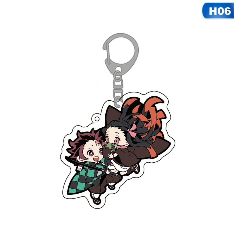 Японский аниме Demon Slayer акриловый брелок Kamado Nezuko Косплей двухсторонний прозрачный кулон для телефона рождественские Ювелирные изделия Подарки