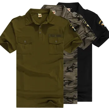 

Men Tactical T Shirt Male Military Armband T-shirt Army Camouflage Turn-down Lapel Short Sleeve Casual Cotton T Shirts M-4XL