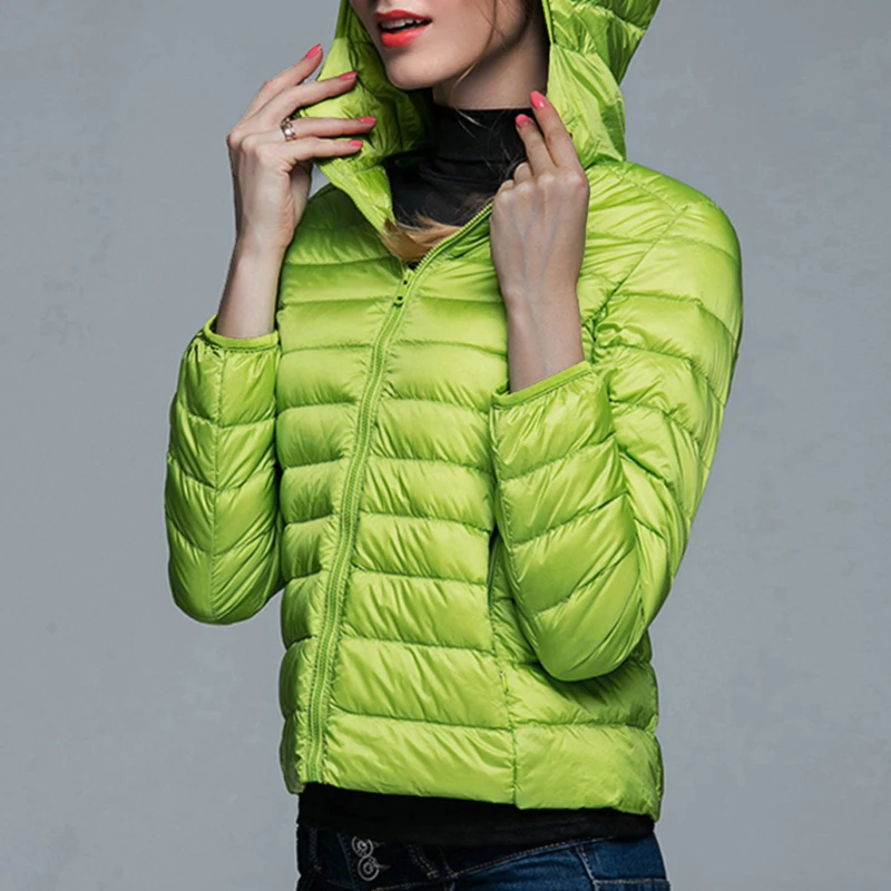 Sfit, Осень-зима, Женская Базовая куртка, пальто, женское, тонкое, с капюшоном, Брендовое, хлопковое пальто, повседневные куртки, базовый светильник, теплая верхняя одежда - Цвет: green