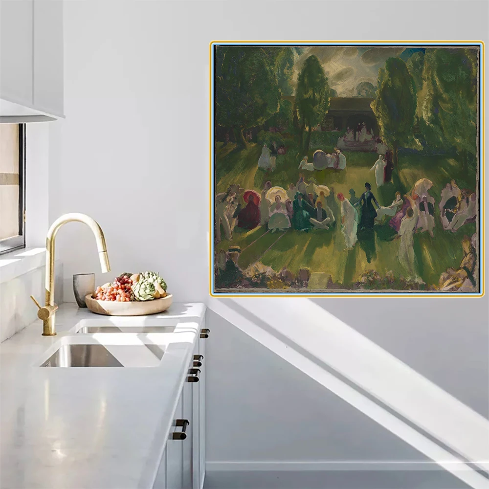 

Citon George Bellows《Tennis at Newport》Canvas Art Oil Print Painting Artwork Poster Picture Modern Wall Decor Home Decoration