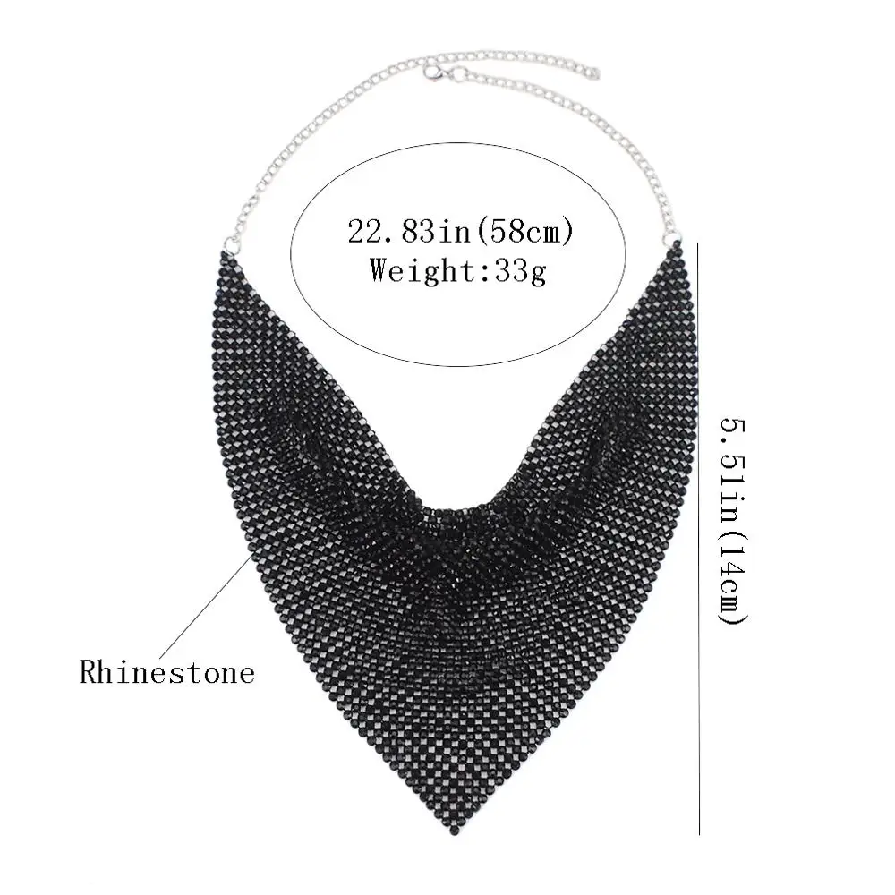 MANILAI Indian Jewelry Set Shining Rhinestone Metal Slice Bib Choker Necklaces Earrings Party Wedding Fashion Jewelry Sets 2020