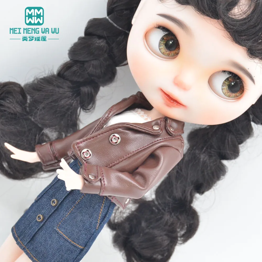 Leather Jacket For 28-30cm Azone 1/6 doll accessories doll clothes doll clothes accessories doll accessories