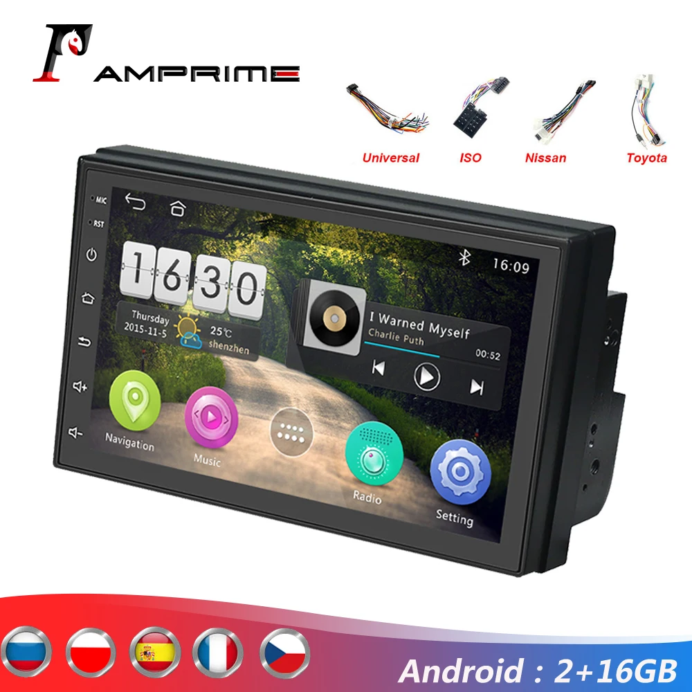 AMPrime автомобильный Радио 2Din Android универсальный автомобильный мультимедийный плеер 7 "Bluetooth gps Авторадио сенсорный MP5 плеер поддержка задней