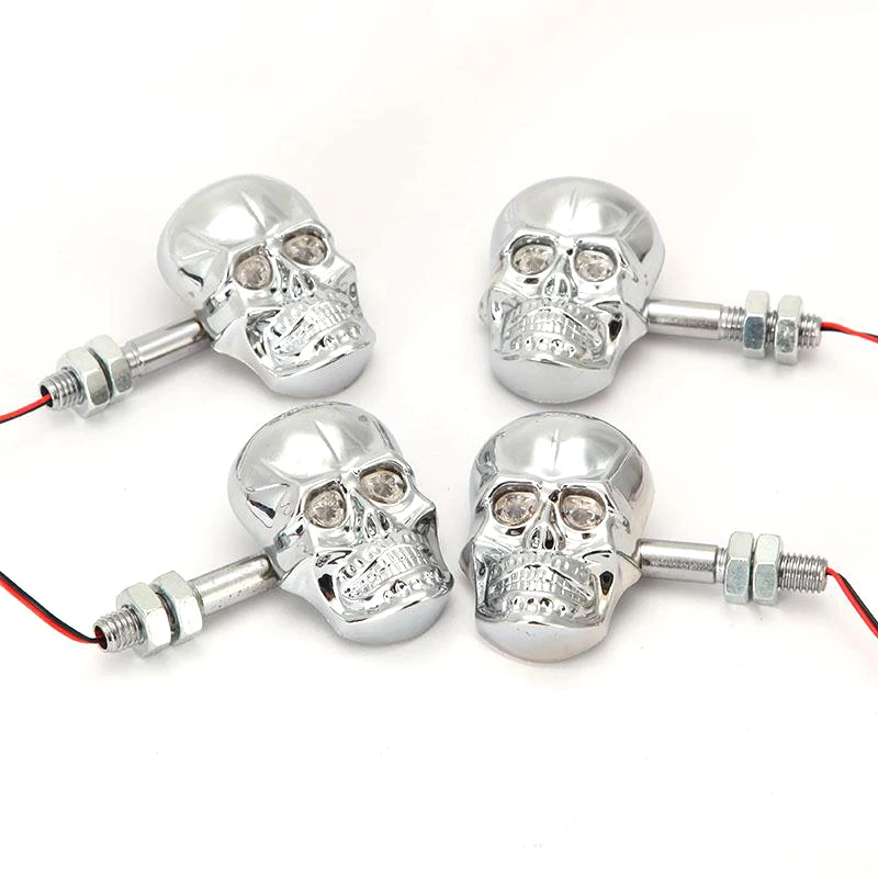 4x Универсальный мотоциклетный указатель поворота черепа светильник Honda Shadow Spirit