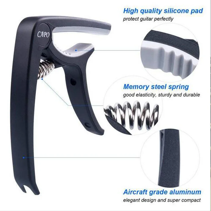Guitar Capo Plastic Guitar Capo for Acoustic Electric Guitars Classic Guitar Capo Ukulele Bridge Pin Puller