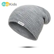 REAKIDS/Новинка; зимняя детская шапка; шапка для родителей и детей; плотная детская шапка для девочек и мальчиков; Хлопковая женская и мужская шапка; теплая детская шапка; вязаная шапка для леди