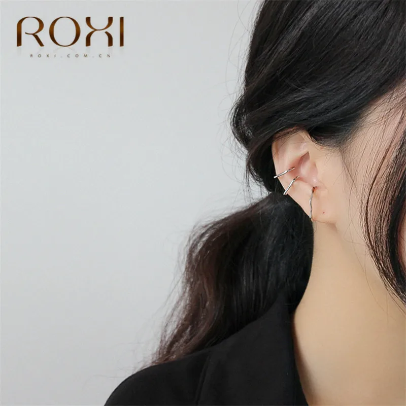 ROXI 1 пара зажим для ушей Простые Модные украшения для хряща ушной раковины обертывание без пирсинга клипсы на серьги для женщин серьги из стерлингового серебра 925 пробы