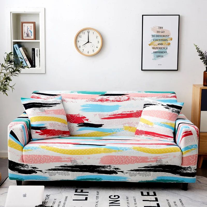Серый Строка печатных диванных чехлов для гостиной диван Ipad Mini 1/2/3/4 сиденья обивки кресел стрейчевого материала чехол для дивана - Цвет: color 13