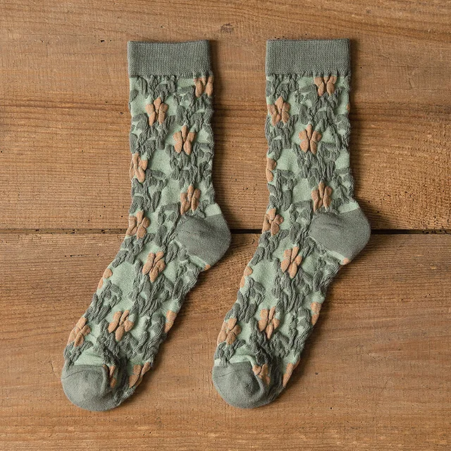 retro 3D relief socks women calcetines mujer harajuku meias korean style skarpetki damskie calcetas designer japan woman sock 3