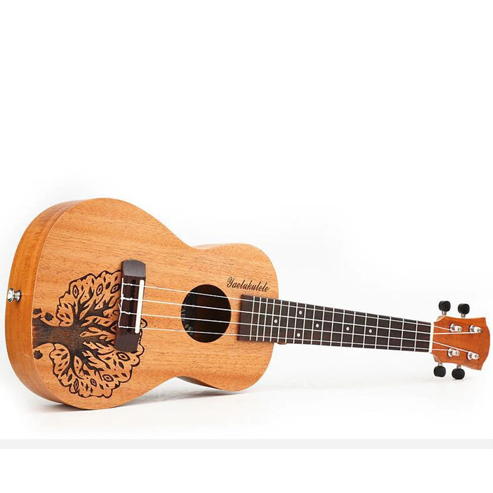 Гавайская гитара 23 дюймов 4 строки Sapele Ukulele из розового дерева, гриф Гавайская мини-гитара; музыкальные инструменты дерево Форма милый укулеле концерт UK2307