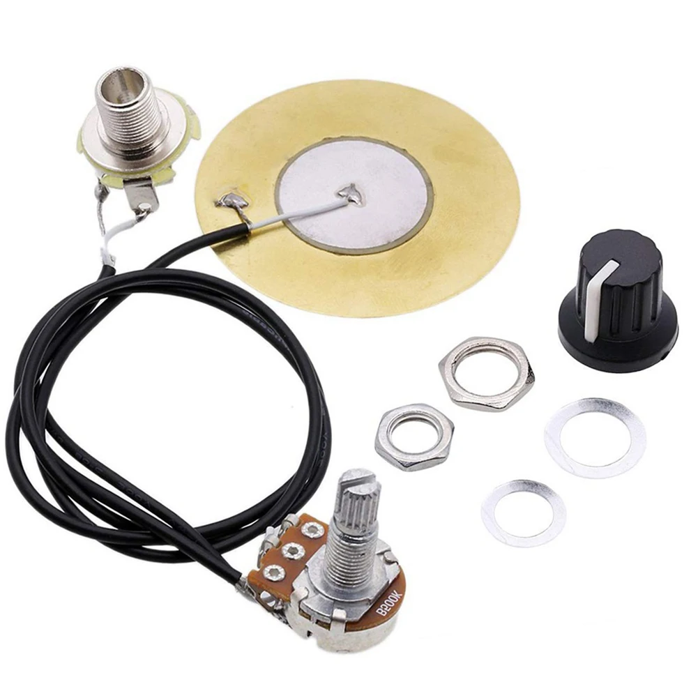 Metal Piezo Transducer Practical Portable Guitar Professional Pickup Wiring Kit Tuner Prewired Amplifier Acoustic Instruments | Спорт и