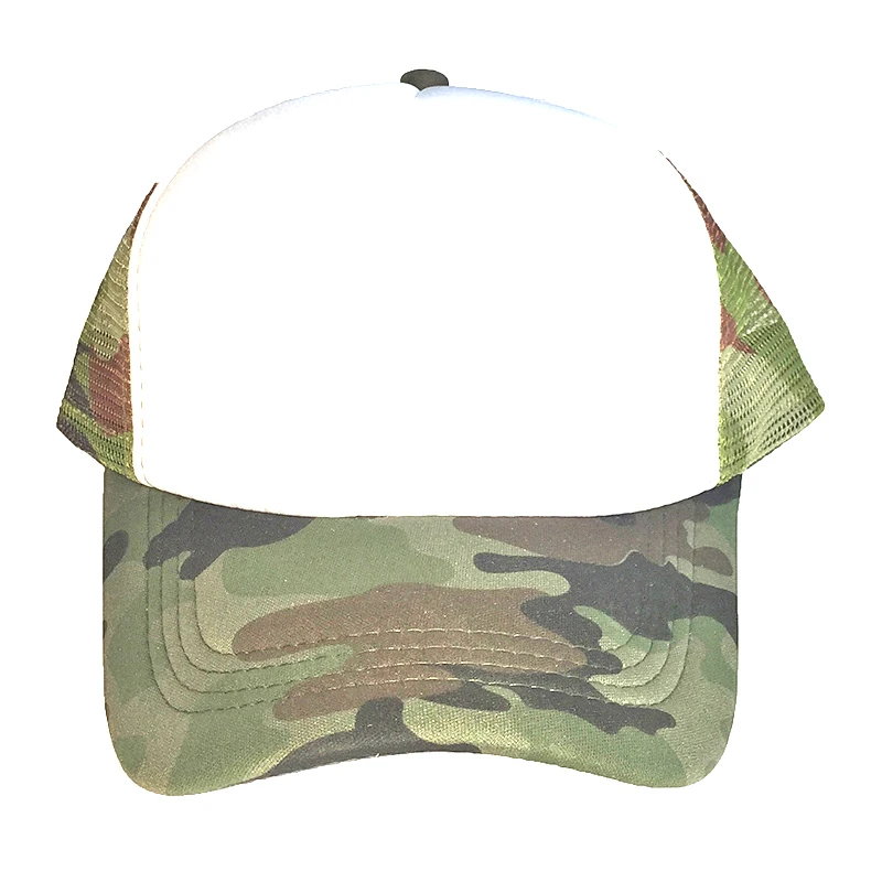 Camo White Бесплатный печатный логотип «сделай сам» дизайн пустая сетчатая Кепка бейсбольный Козырек Кепка грузовик шлемы для водителя печать текст изображение команда Кепка s на заказ - Цвет: Camo White