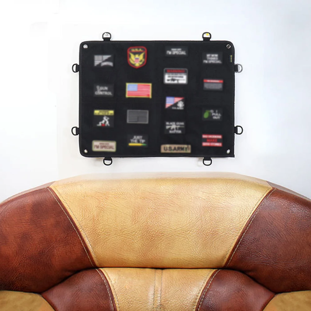 QWORK ® Tableau D'affichage Pour écusson Militaires, 60 X 45 Cm Noir