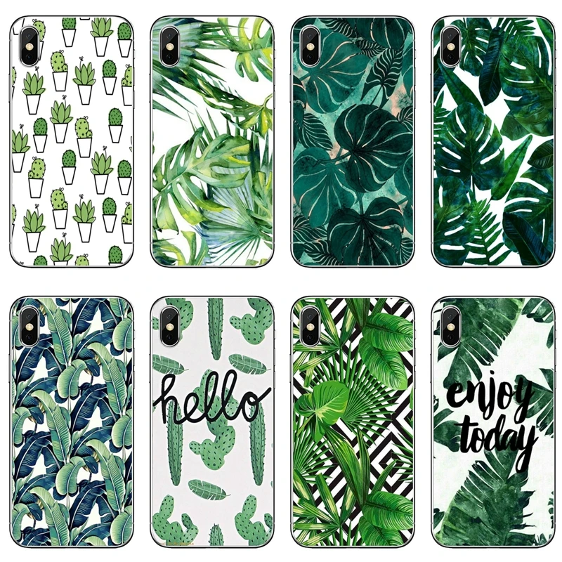 Силиконовый чехол для телефона растения кактус банановые листья Samsung Galaxy M30 J8 J7 J5