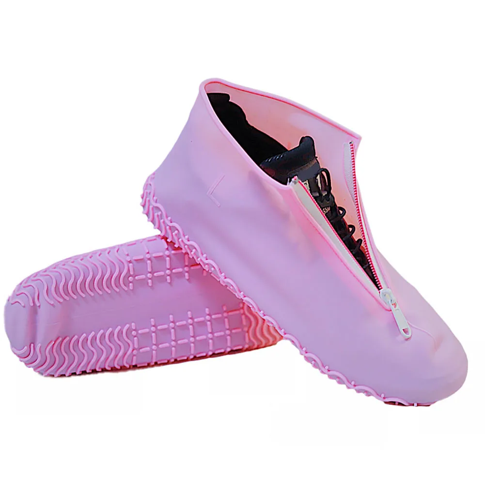 

1 Pair Waterproof Elastic Foot Wear Accessories Portable Non Slip Outdoor Shoe Cover Silicone Protective Zipper Rain Boots