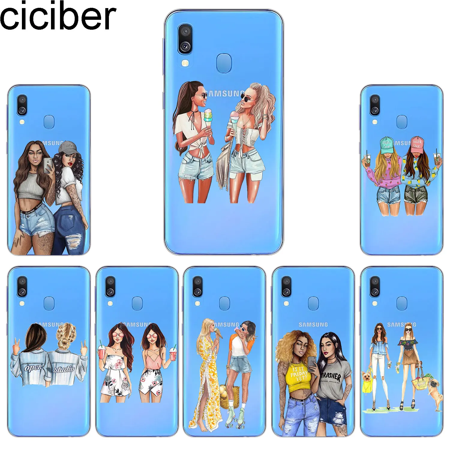 

ciciber Phone Cases for Samsung Galaxy A50 A70 A40 A30 A20 A60 A10 A20e A80 Soft Silicone TPU Back Cover Best Friend Fundas Capa