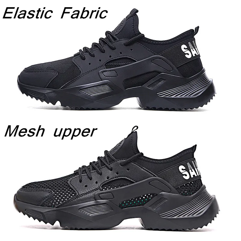 Cheap Lizeruee Lightweight Safety Shoes Men Shoes Steel Toe Anti Crush Work Breathable Sneakers Wear Resistance Zapatos de trabajo
